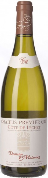 Вино Domaine des Malandes, Chablis Premier Cru "Cote de Lechet" AOC, 2013