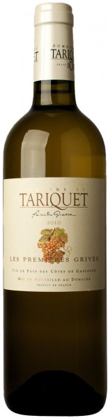 Вино Domaine du Tariquet, "Les Premieres Grives", Cotes de Gascogne VDP, 2010