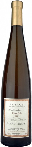 Вино Domaine Marc Tempe, Pinot Gris "Zellenberg" Vendanges Tardives, 2001