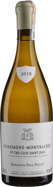 Вино Domaine Paul Pillot, Chassagne-Montrachet 1-er Cru "Clos Saint Jean" AOC Blanc, 2018