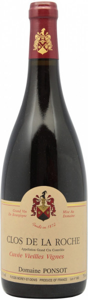 Вино Domaine Ponsot, Clos de la Roche Grand Cru "Cuvee Vieilles Vignes" AOC, 2015