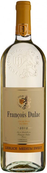 Вино "Francois Dulac" Vin de Pays du Gers Blanc, 2012, 1 л