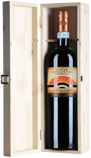 Вино Gian Piero Marrone, Nebbiolo, Langhe DOC, wooden box, 1.5 л