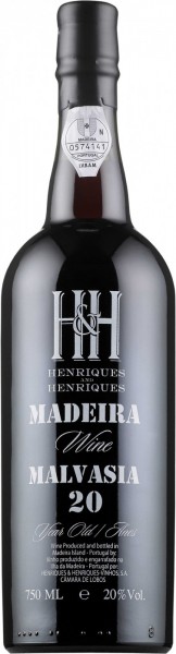 Вино Henriques & Henriques, "Malmsey" Malvasia 20 Years Old, Madeira DOP