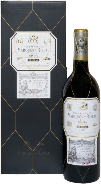 Вино Herederos del Marques de Riscal Reserva, Rioja DOC, 2005, with gift box