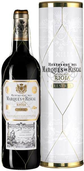 Вино "Herederos del Marques de Riscal" Reserva, Rioja DOC, 2016, gift box