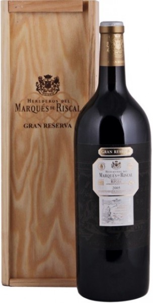 Вино "Herederos del Marques de Riscal" Rioja DOC Gran Reserva, 2005, wooden box, 1.5 л