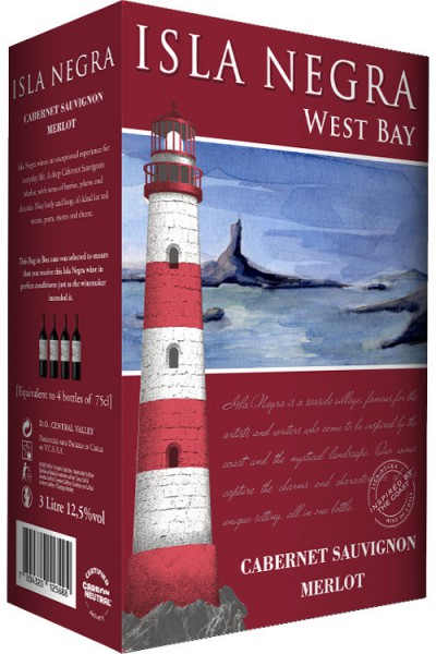 Вино Isla Negra, "West Bay" Cabernet Sauvignon-Merlot, 2014, 3 л