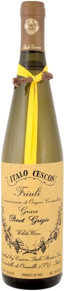 Вино Italo Cescon, Pinot grigio, Friuli Grave DOC, 2014, 0.375 л