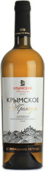 Вино Krymsky winery, "Krymskoe Premium" Chardonnay Semi-sweet