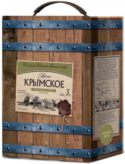 Вино Krymsky winery, "Krymskoe" White Semi-sweet, bag-in-box, 3 л