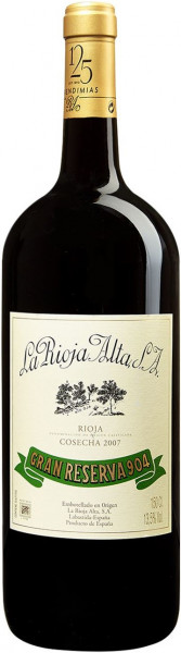 Вино La Rioja Alta, "Gran Reserva 904", Rioja DOC, 2007, 1.5 л