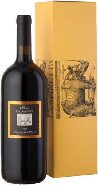 Вино La Spinetta, Sangiovese "Il Nero Di Casanova", Toscana IGT, 2010, gift box, 1.5 л