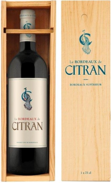 Вино "Le Bordeaux de Citran" Rouge, Bordeaux AOC, 2014, wooden box