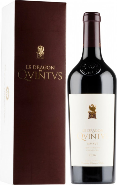 Вино "Le Dragon de Quintus", Saint-Emilion Grand Cru AOC, 2016, gift box
