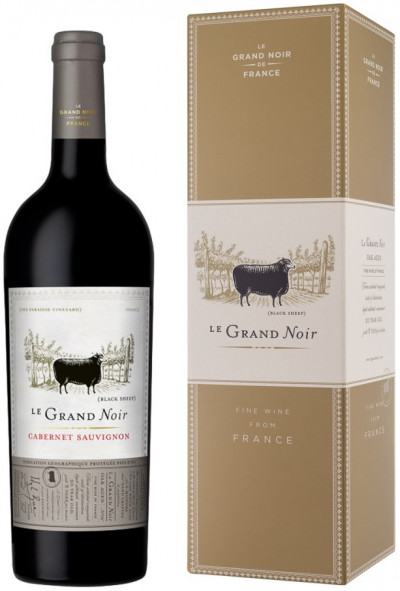 Вино "Le Grand Noir" Winemaker's Selection Cabernet Sauvignon, Pays d'Oc IGP, 2016, gift box