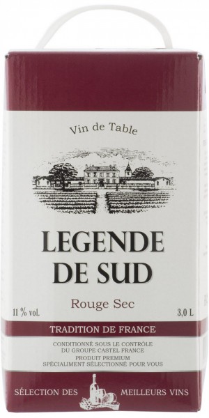 Вино "Legende De Sud" Rouge Sec, 3 л