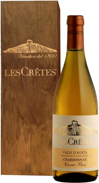 Вино Les Cretes, Chardonnay "Cuvee Bois", 2013, wooden box, 1.5 л