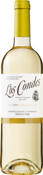 Вино "Los Condes" Macabeo-Chardonnay, Catalunya DO, 2018