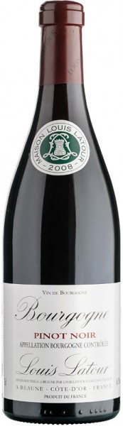 Вино Louis Latour, Pinot Noir, Bourgogne AOC, 2008