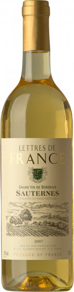 Вино Maison Bouey, Lettres de France, Sauternes AOC, 2007