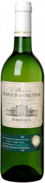 Вино "Marquis de Greyssac" Bordeaux AOC Sauvignon, 2016