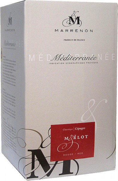 Вино Marrenon, Merlot, Vin de Pays de Mediterranee IGP, 2013, 10 л