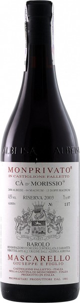 Вино Mascarello, Barolo Riserva Monprivato "Ca d'Morissio" DOCG, 2003