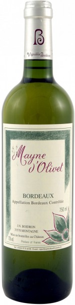 Вино Mayne d'Olivet blanc, Bordeaux AOC, 1999