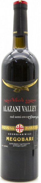 Вино "Мегобари" Алазанская Долина Красное полусладкое