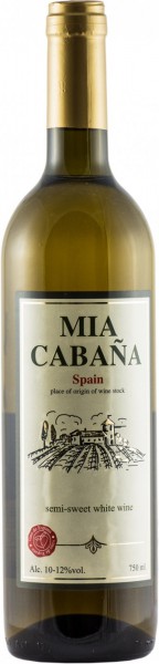 Вино "Mia Cabana" White semi-sweet, 0.25 л