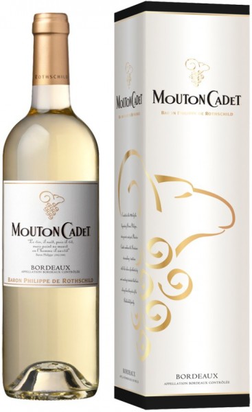 Вино "Mouton Cadet", Bordeaux AOC Blanc, 2013, gift box