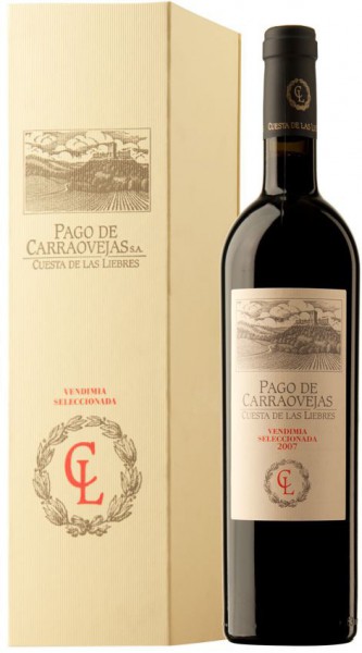 Вино Pago de Carraovejas, "Cuesta de Las Liebres" Vendimia Seleccionada, Ribera del Duero DO, 2007, gift box