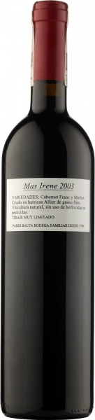 Вино Pares Balta, "Mas Irene", Penedes DO, 2003