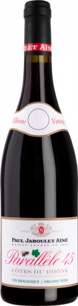 Вино Paul Jaboulet Aine, "Parallele 45" Rouge BIO, Cotes du Rhone AOC, 2020