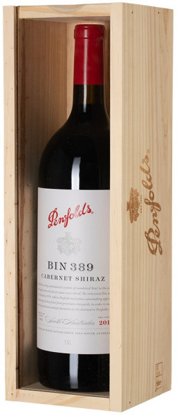 Вино Penfolds, "Bin 389" Cabernet Shiraz, 2016, wooden box, 1.5 л