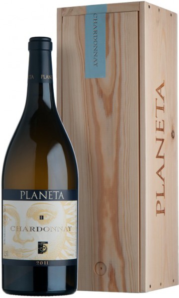Вино Planeta, Chardonnay, Sicilia IGT, 2011, wooden box, 1.5 л