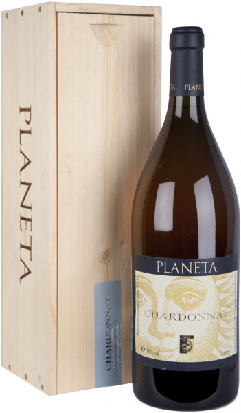 Вино Planeta, Chardonnay, Sicilia IGT, 2014, wooden box, 3 л