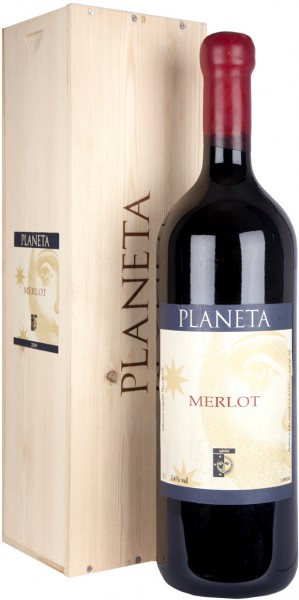 Вино Planeta, Merlot, 2008, wooden box, 1.5 л