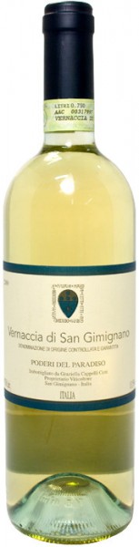 Вино Poderi del Paradiso, Vernaccia di San Gimignano, Toscana DOCG, 2014