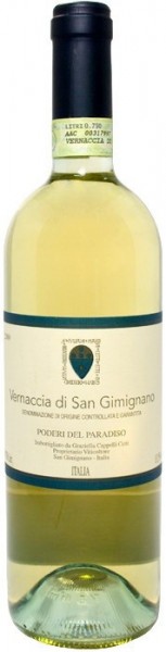 Вино Poderi del Paradiso, Vernaccia di San Gimignano, Toscana DOCG, 2015