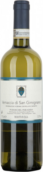 Вино Poderi del Paradiso, Vernaccia di San Gimignano, Toscana DOCG, 2016