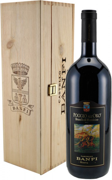 Вино "Poggio all'Oro", Brunello di Montalcino Riserva DOCG, 2004, wooden box, 1.5 л