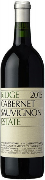 Вино Ridge, "Estate" Cabernet Sauvignon, 2015