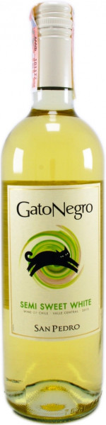 Вино San Pedro, "Gato Negro" Semi-Sweet White, 2016