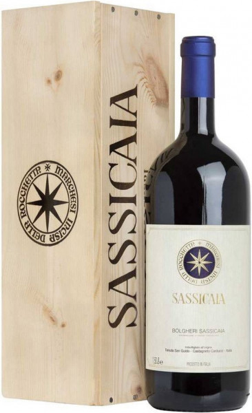 Вино "Sassicaia", Bolgheri Sassicaia DOC, 2017, wooden box, 1.5 л