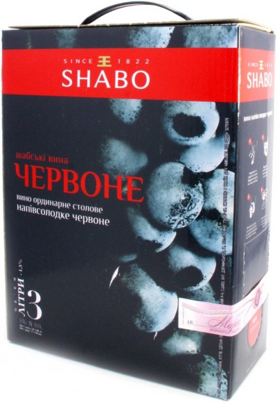 Вино Shabo, Red Semi-Sweet, bag-in-box, 3 л