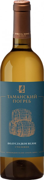 Вино "Таманский погреб" Белое Полусладкое, 0.7 л