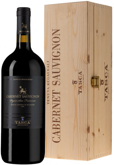 Вино Tasca d'Almerita, Cabernet Sauvignon "Vigna San Francesco", 2015, wooden box, 3 л