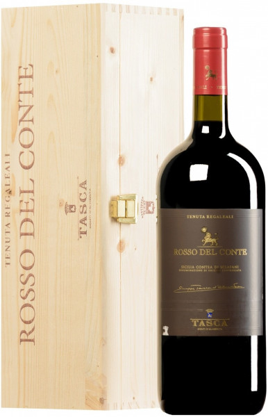 Вино Tasca d'Almerita, "Rosso del Conte" DOC, 2014, wooden box, 1.5 л